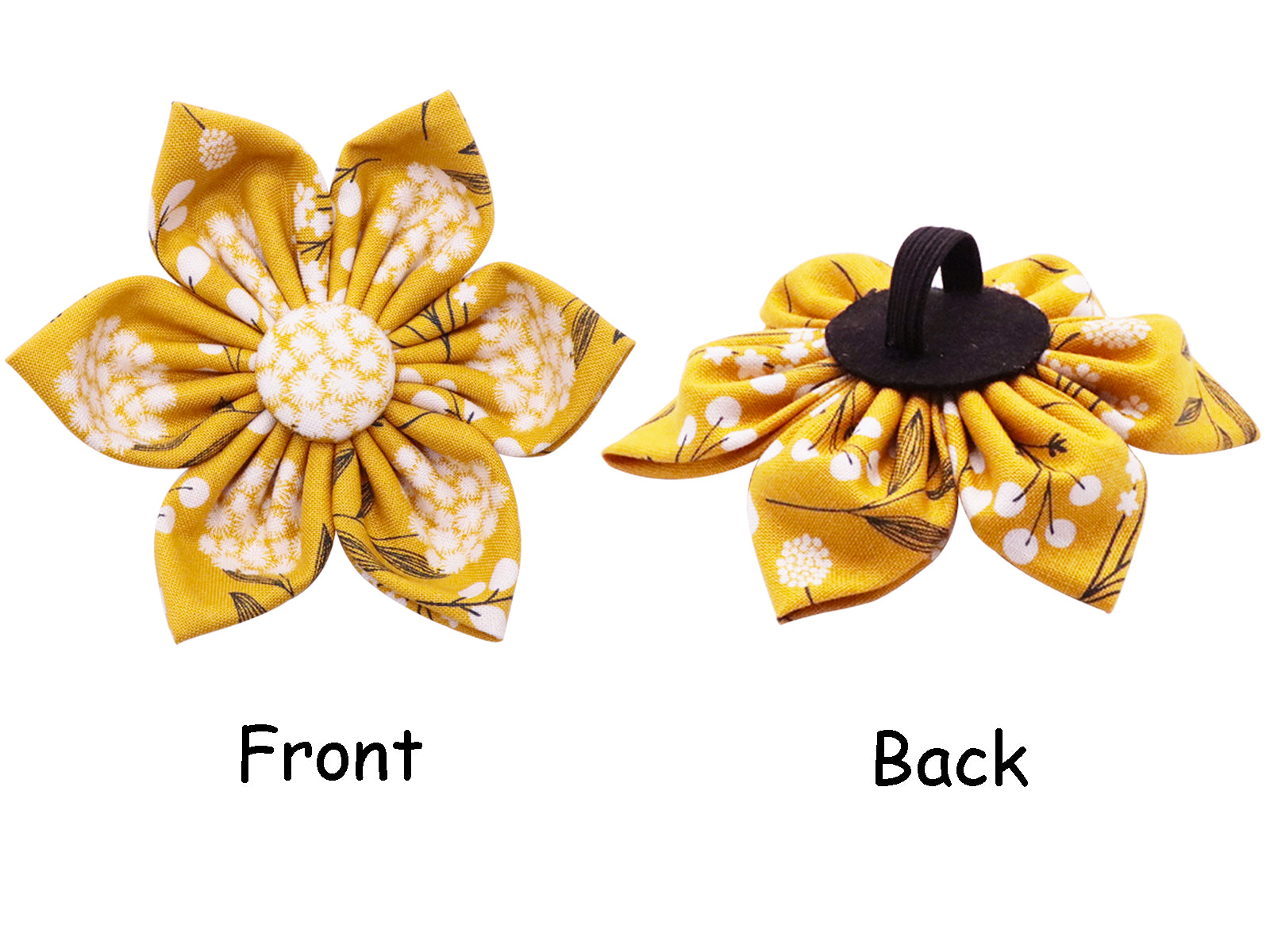 Yellow Flower Dog Collar with Flower for Female Dog