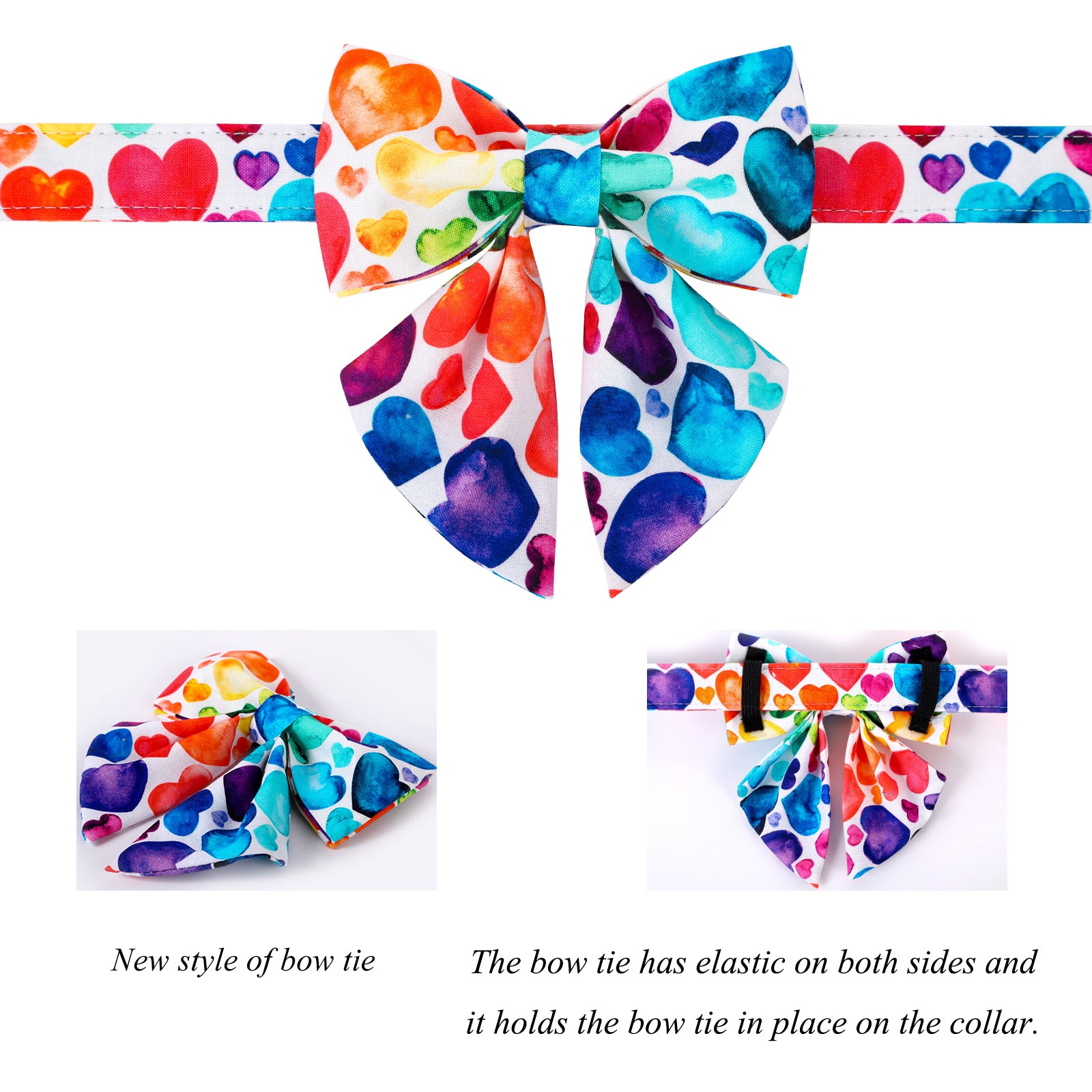 Valentine's Day Dog Collar with Sailor Bow for Girl