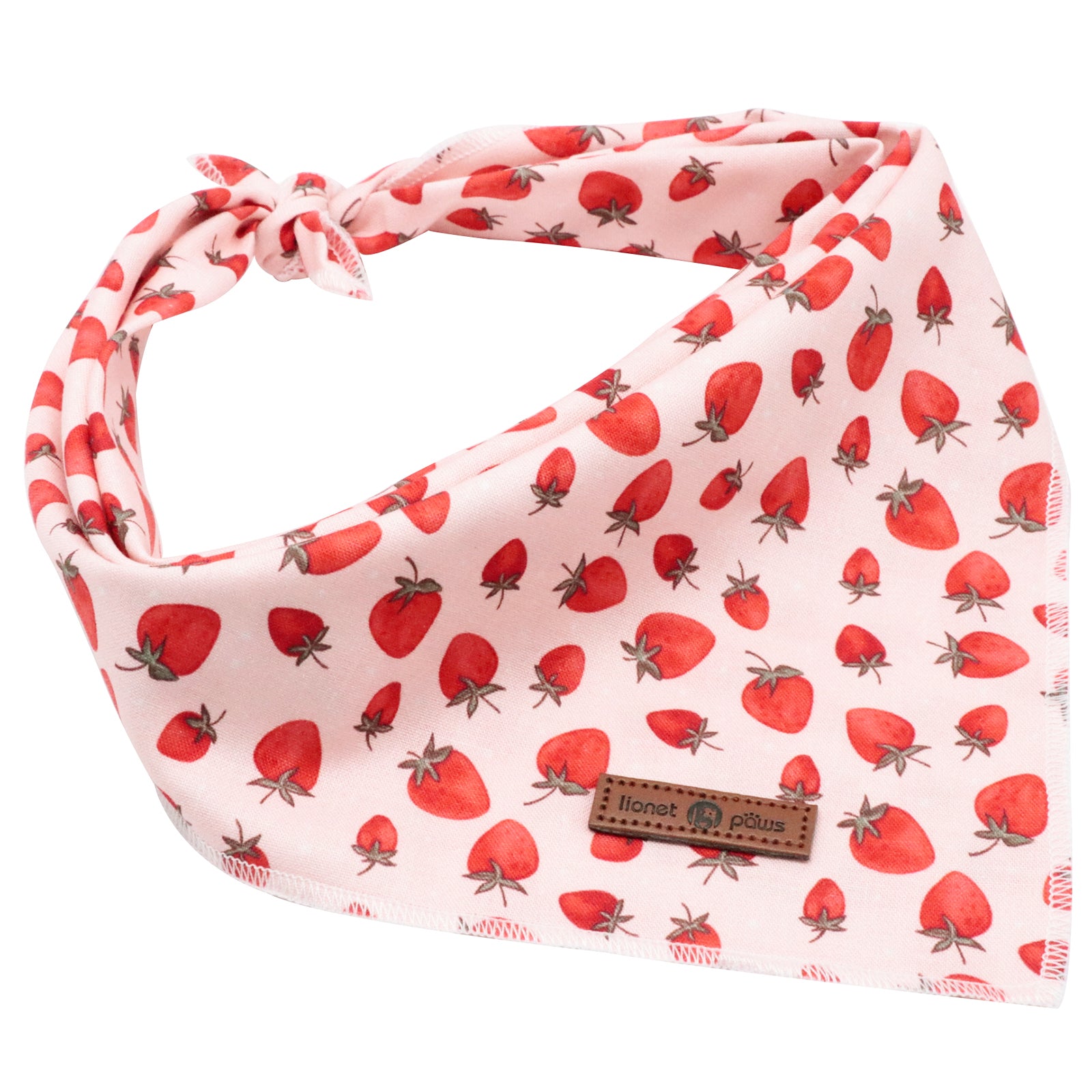 Dog Bandana Cotton Handkerchief Scarf Triangle Bandana for Female Dog, Strawberry