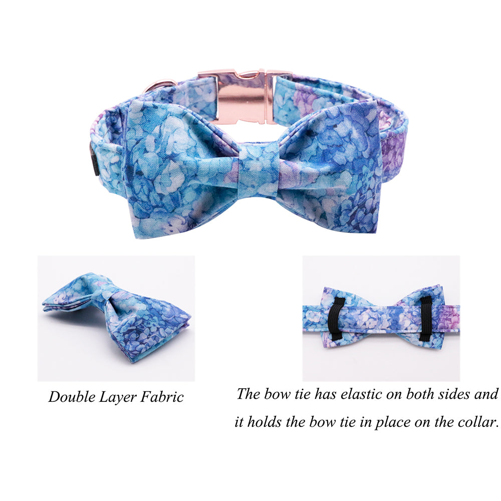 Bowtie Dog Collar with Metal Buckle for Girl or Boy