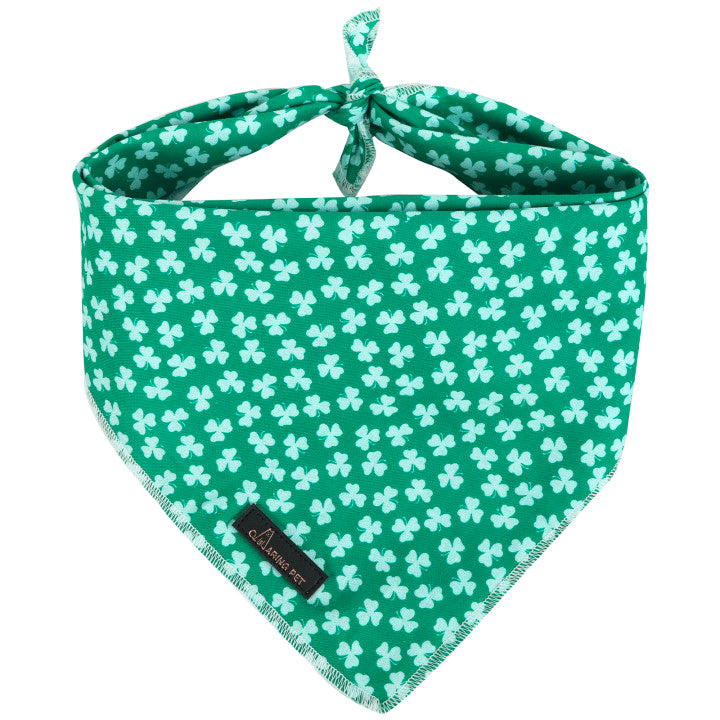 St. Patrick's Day Dog Bandana Handkerchief Scarf for Male Female Dog, Green Clover