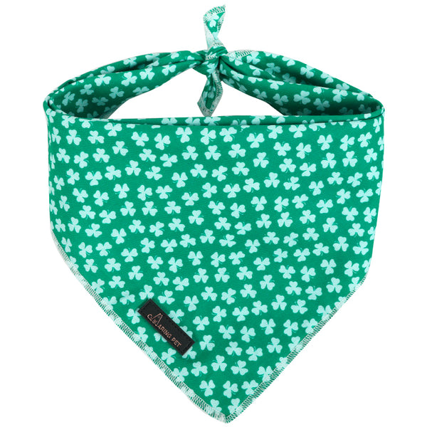 St. Patrick's Day Dog Bandana Handkerchief Scarf for Male Female Dog, Green Clover