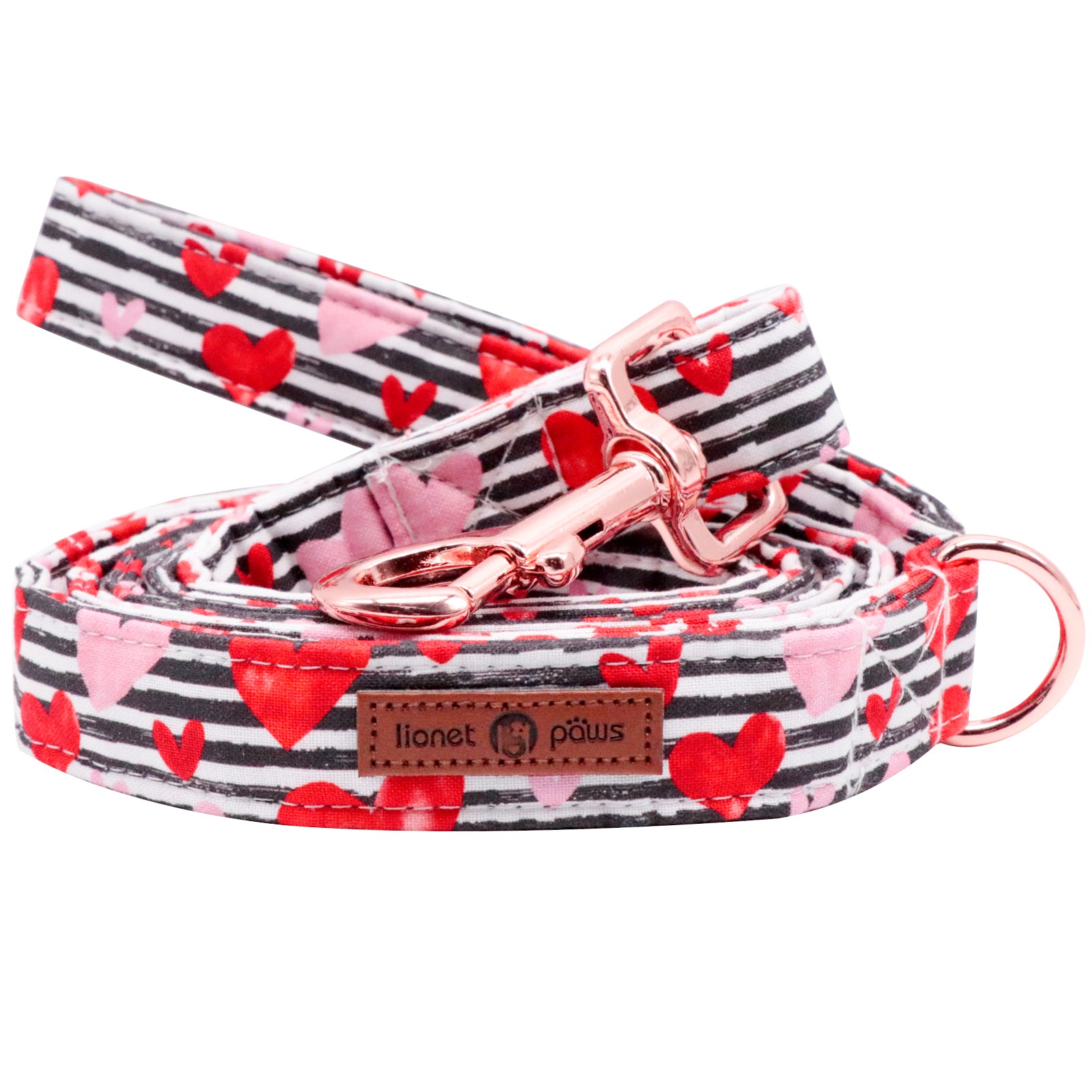 Valentine's Day Dog Leash for Small Medium Large Dog Matching Collar