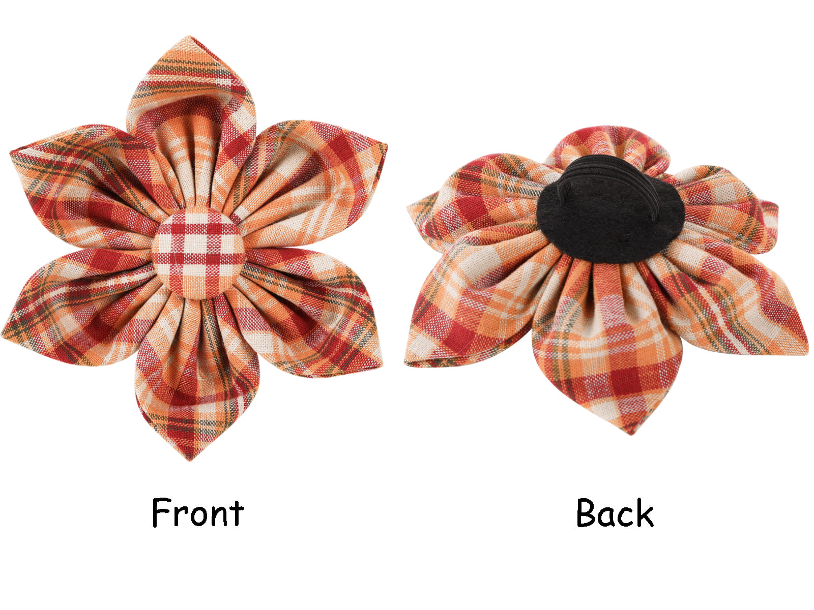 Orange Dog Collar with Flower for Female Dog