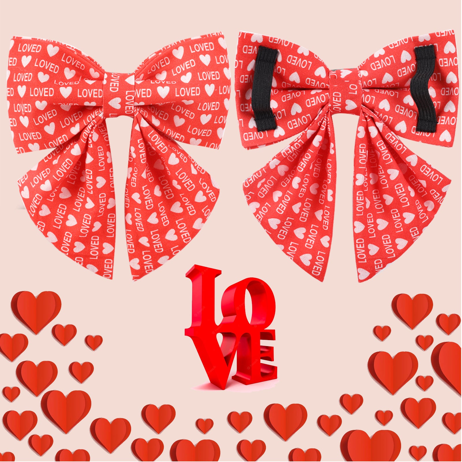 Valentine's Day Dog Collar with Sailor Bow for Girl