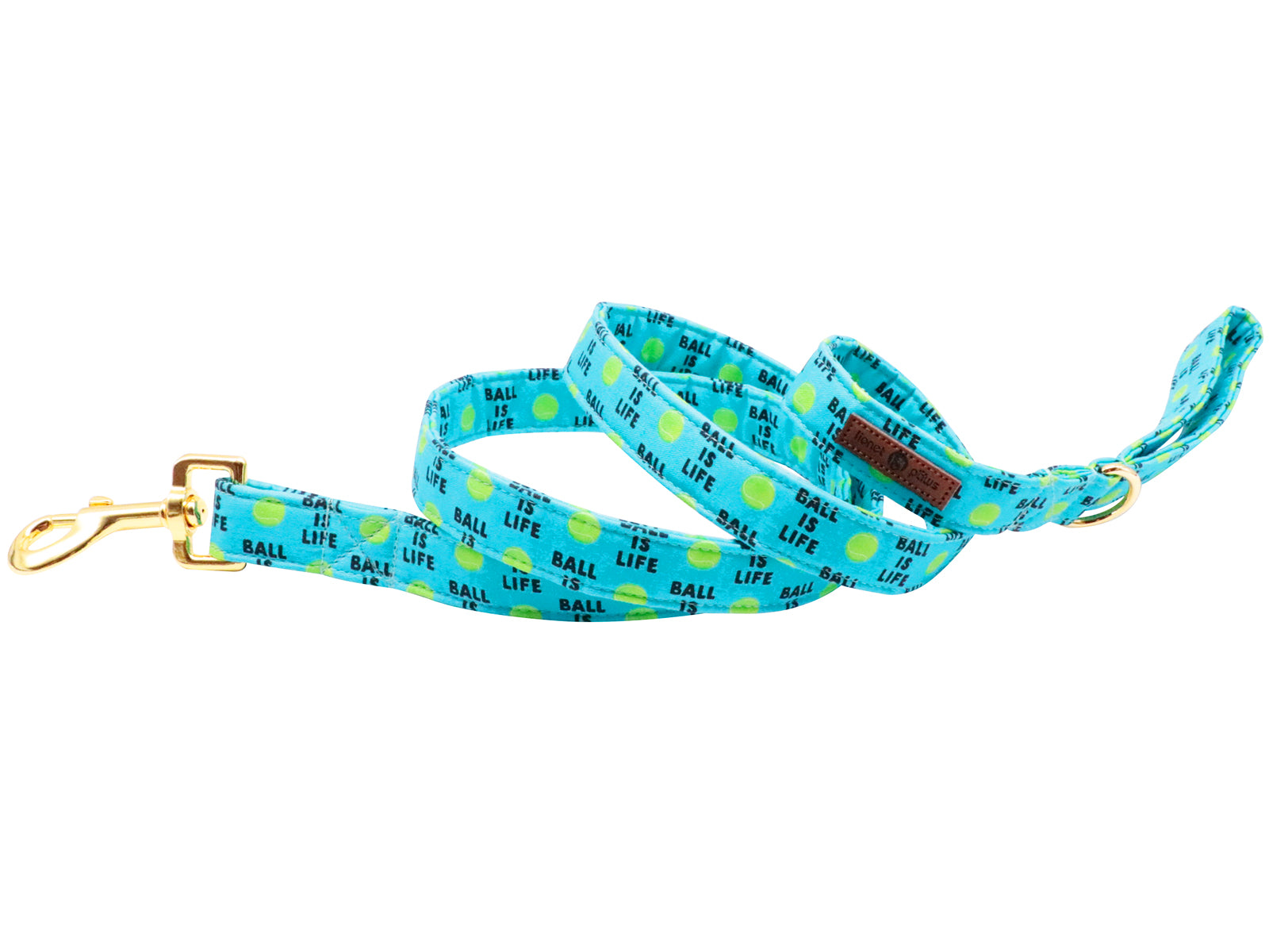 Dog Leash for Small Medium Large Dog Matching Collar, Tennis Ball Pattern