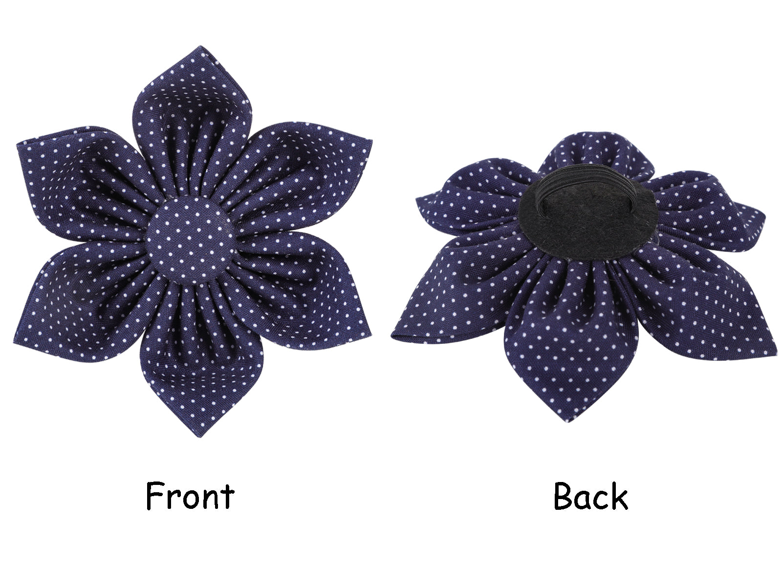 Navy Blue Dog Collar with Flower for Female Dog