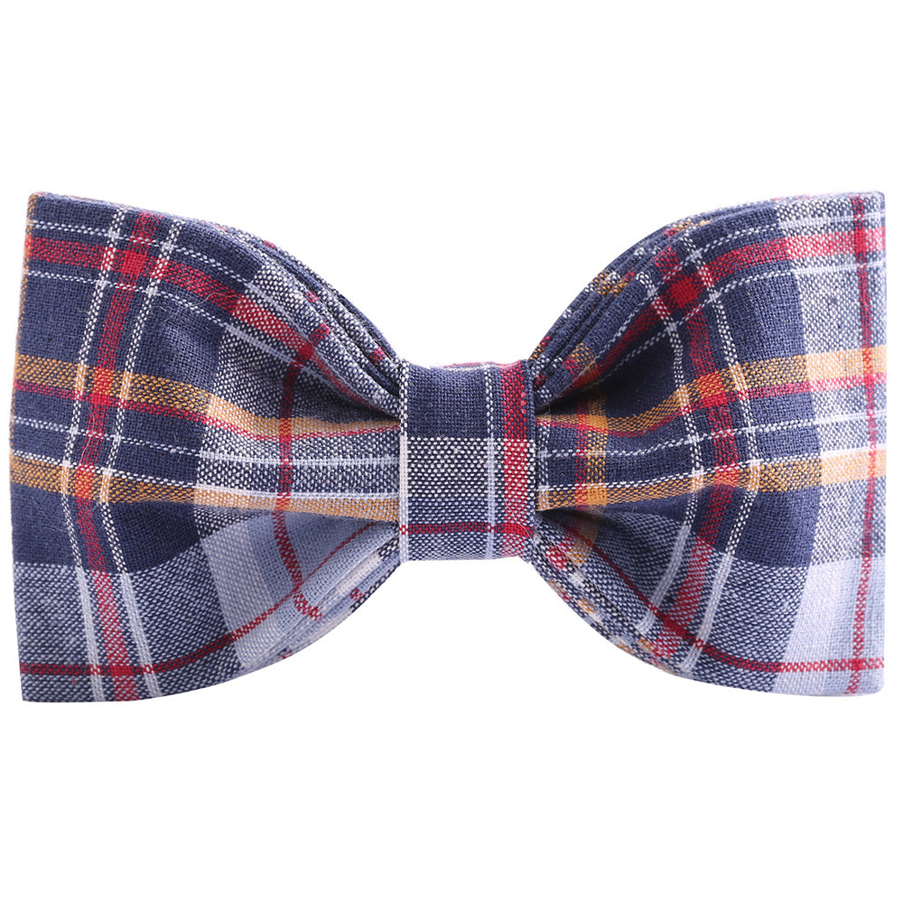 DarkBlue Bowtie Dog Collar with Plastic Buckle for Boy