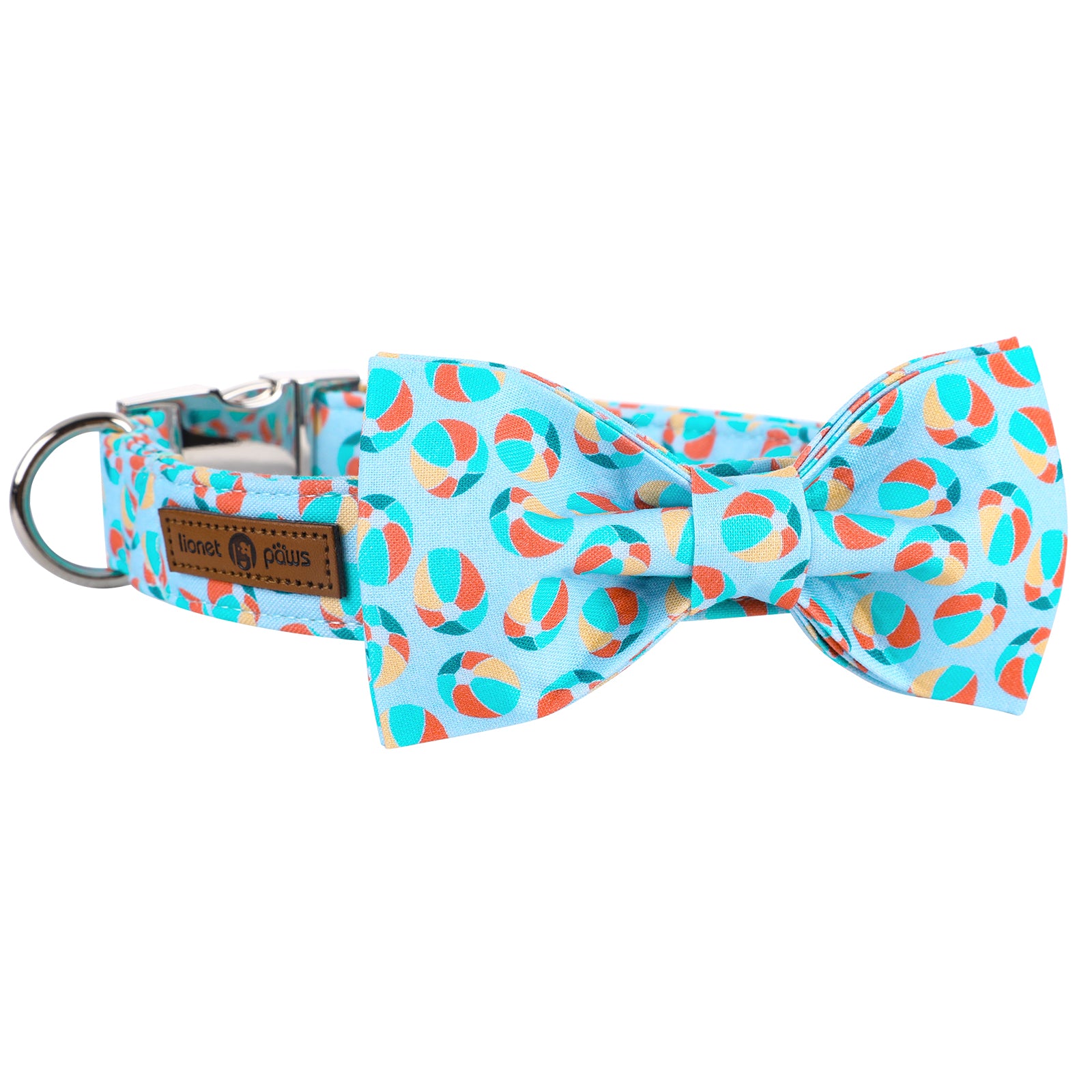 Summer Dog Collar with Bowtie, Beach Ball