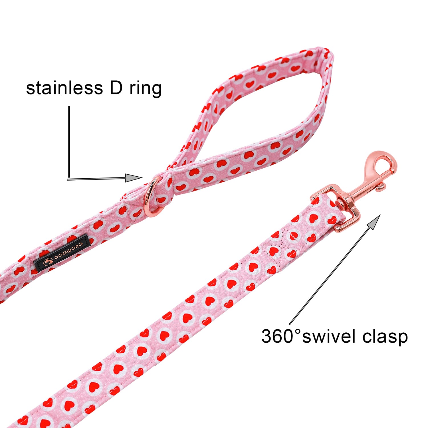 Valentine's Day Dog Leash for Small Medium Large Dog