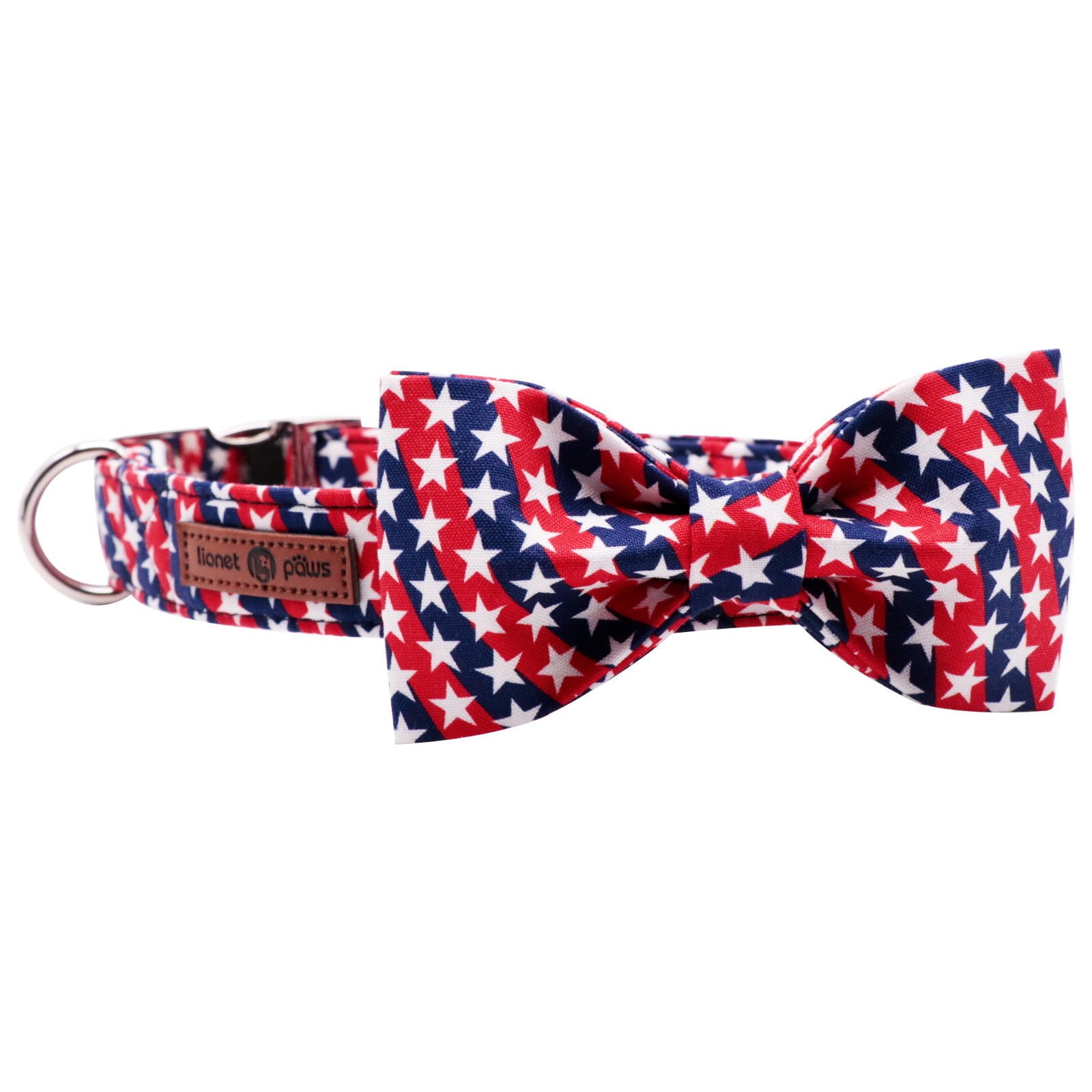 Patriotic Dog Collar with Bowtie, 4th of July