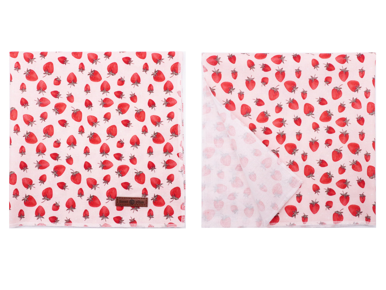 Dog Bandana Cotton Handkerchief Scarf Triangle Bandana for Female Dog, Strawberry
