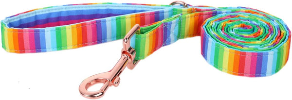Rainbow Dog Leash for Small Medium Large Dog Matching Collar