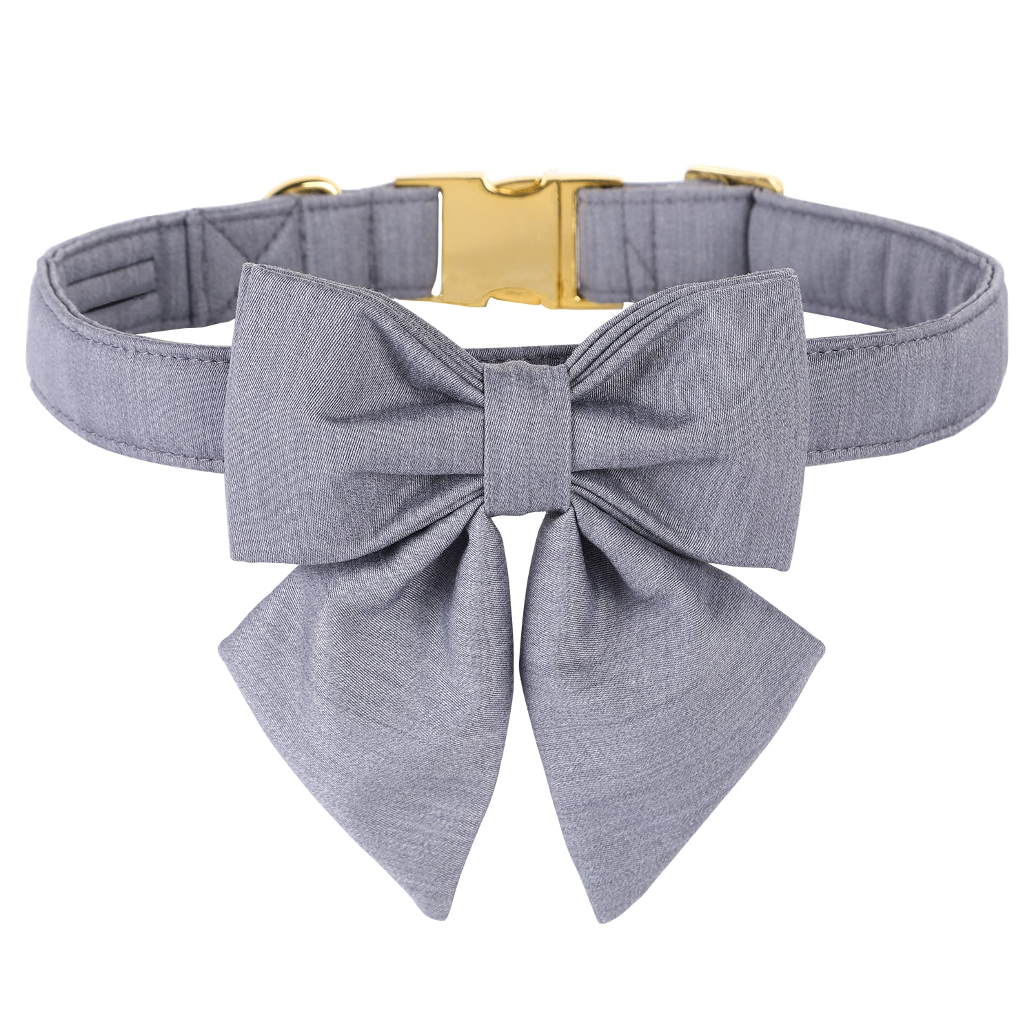 Comfortable Cotton Dog Collar with Detachable Sailor Bow for Male Female Dogs