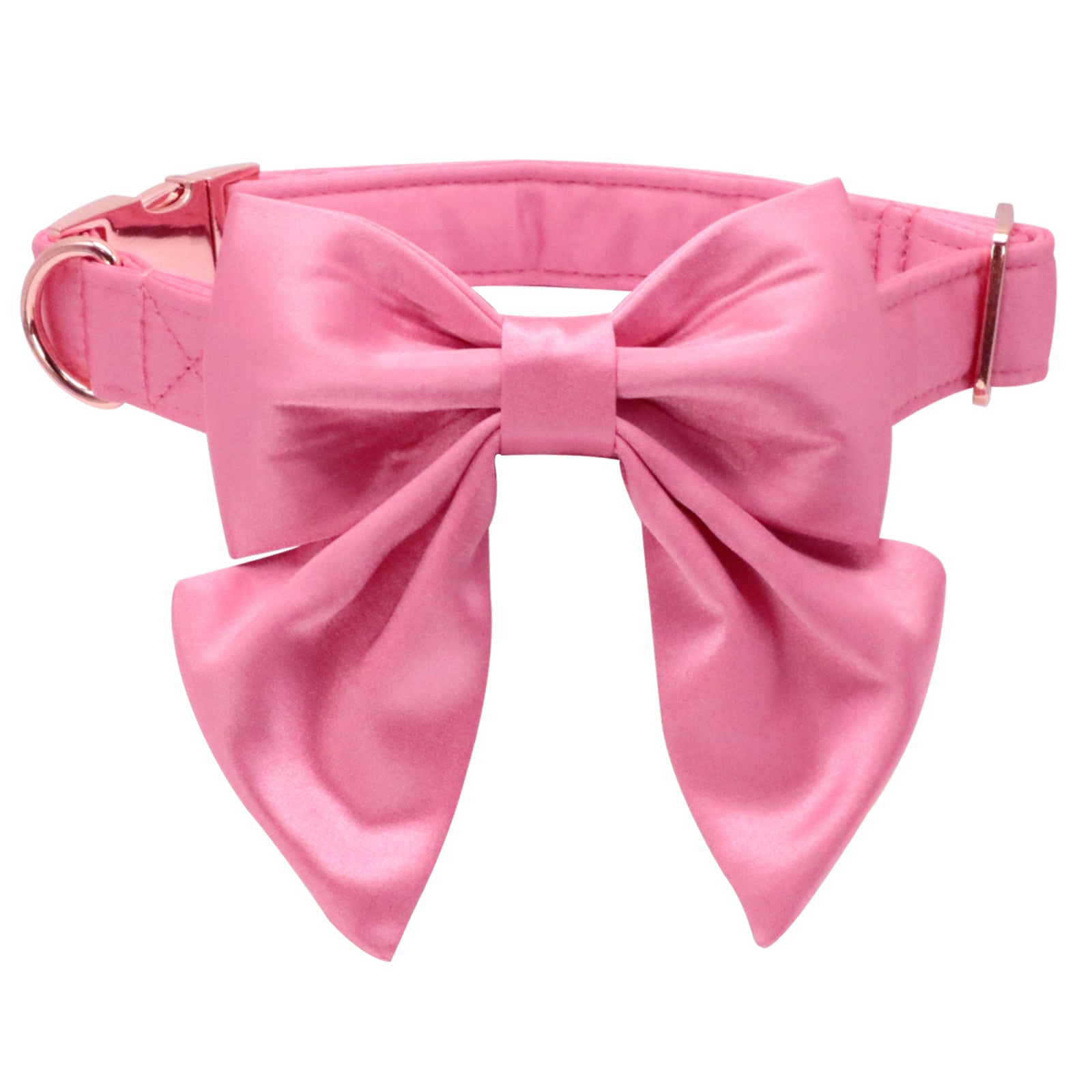 Comfortable Silk Dog Collar with Detachable Sailor Bow for Male Female Dogs