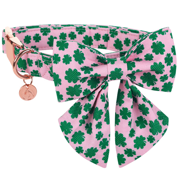 St Patrick's Day Dog Collar with Sailor Bow for Girl