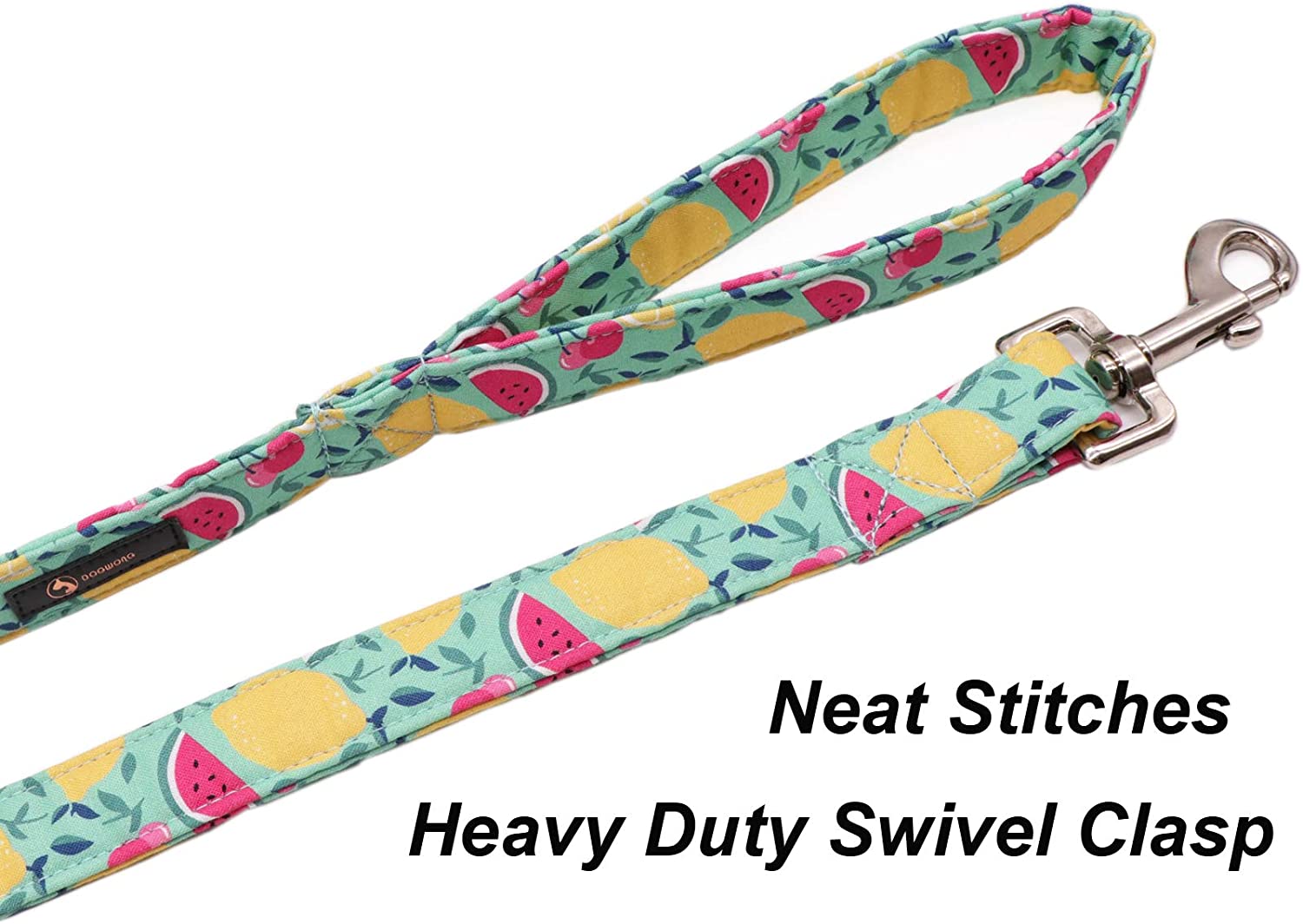Summer Dog Leash for Small Medium Large Dog Matching Collar, Lemon, Watermelon