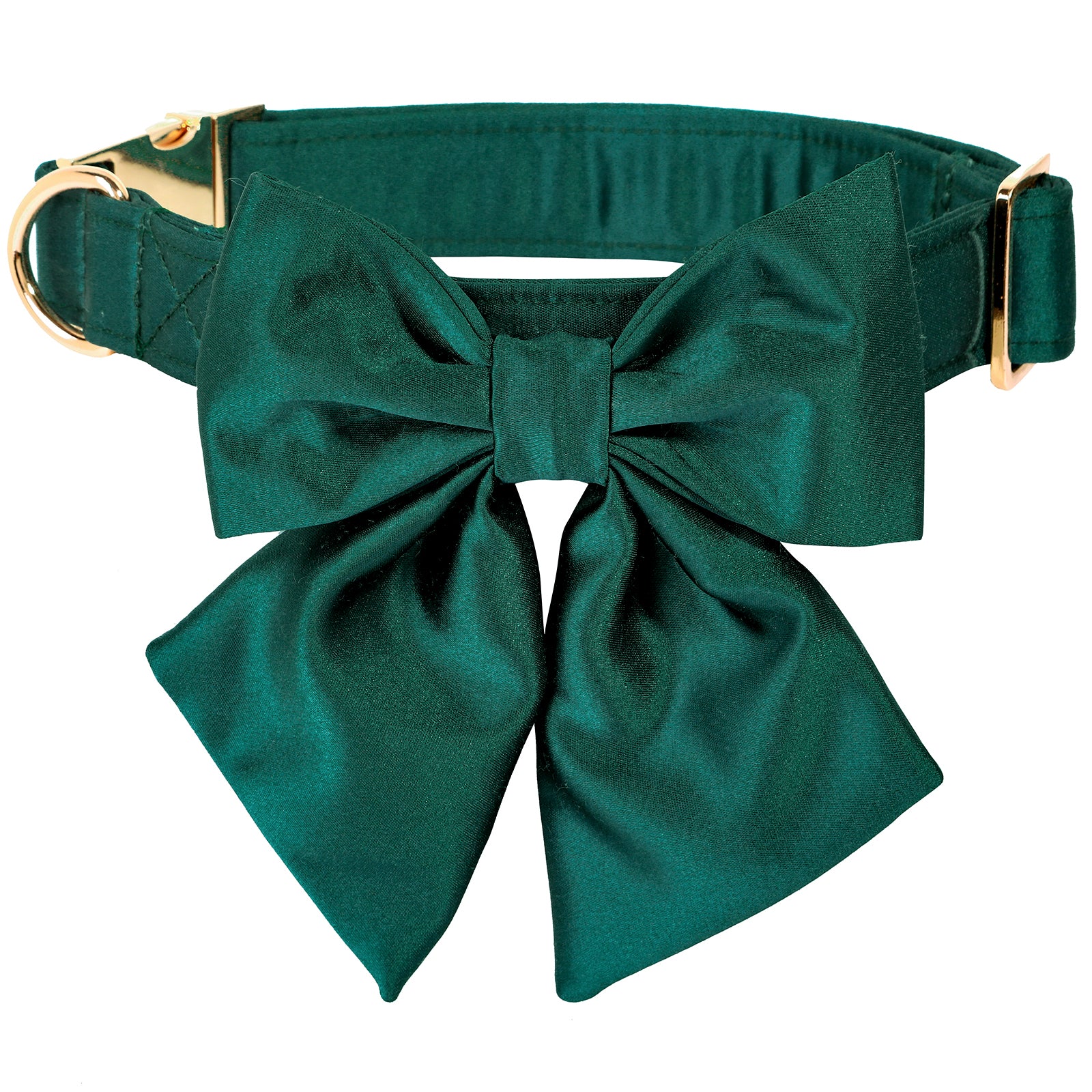 Comfortable Silk Dog Collar with Detachable Sailor Bow for Male Female Dogs