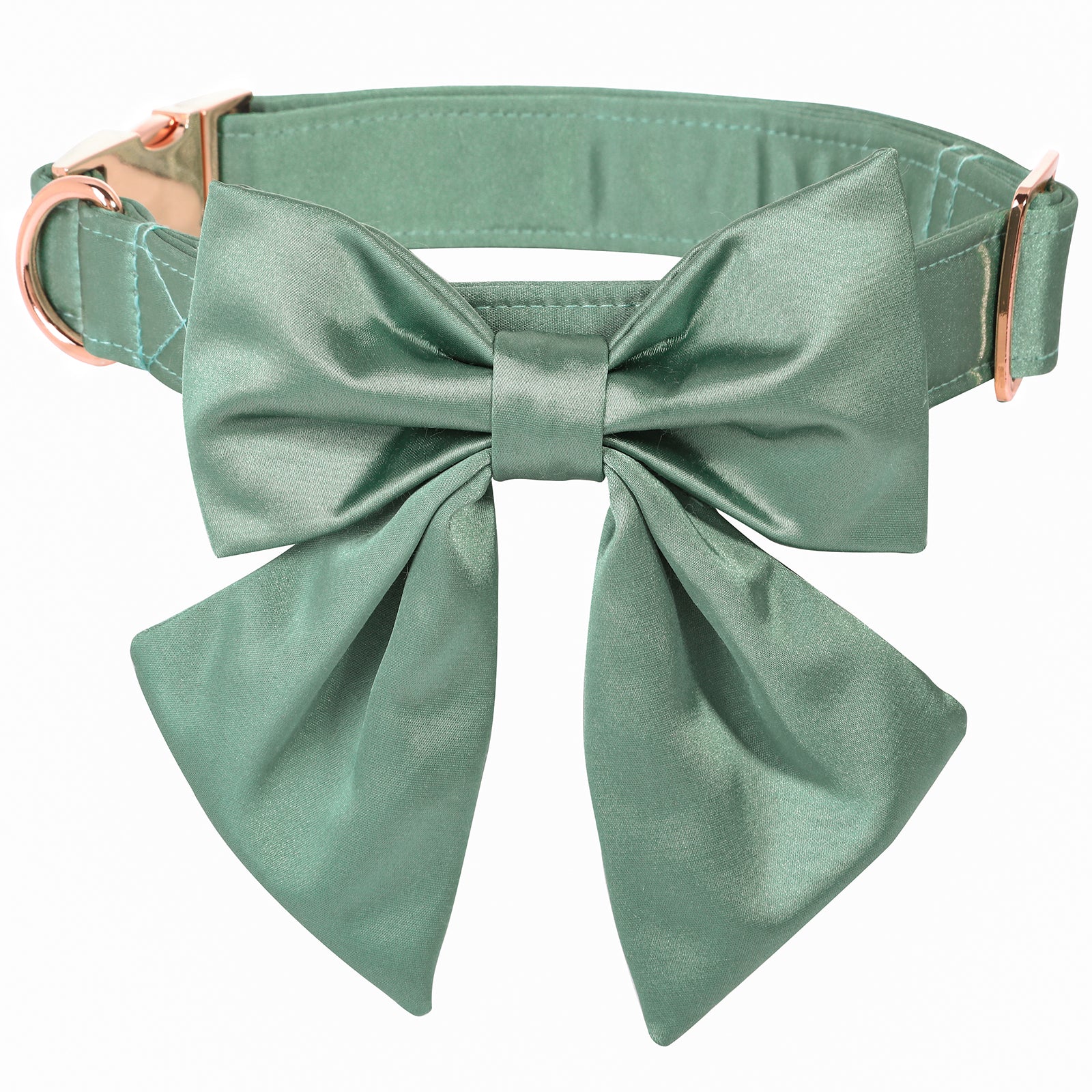 Comfortable Silk Dog Collar with Detachable Sailor Bow for Male Female Dogs