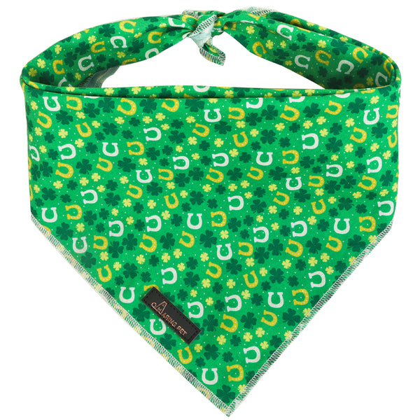 St. Patrick's Day Dog Bandana Handkerchief Scarf for Male Female Dog, Green Clover