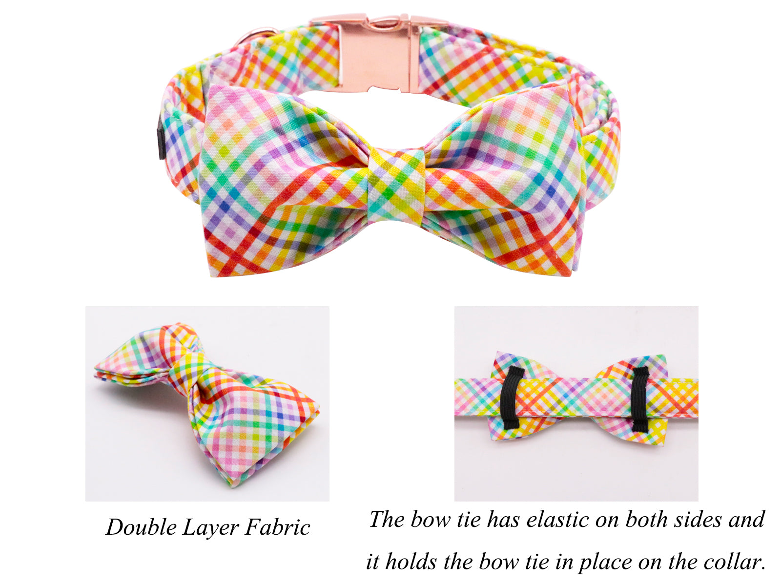 Easter Bowtie Dog Collar with Metal Buckle for Boy Girl