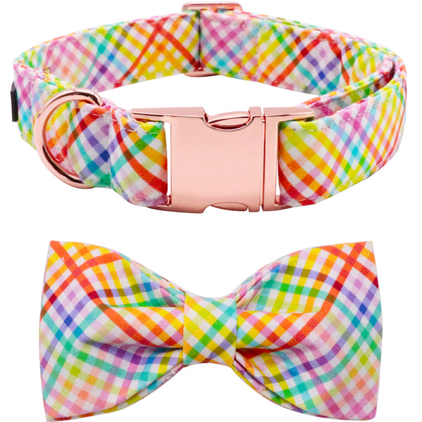 Easter Bowtie Dog Collar with Metal Buckle for Boy Girl