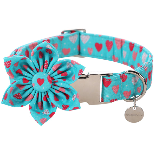 Valentine's Day Dog Collar with Flower for Female Dog