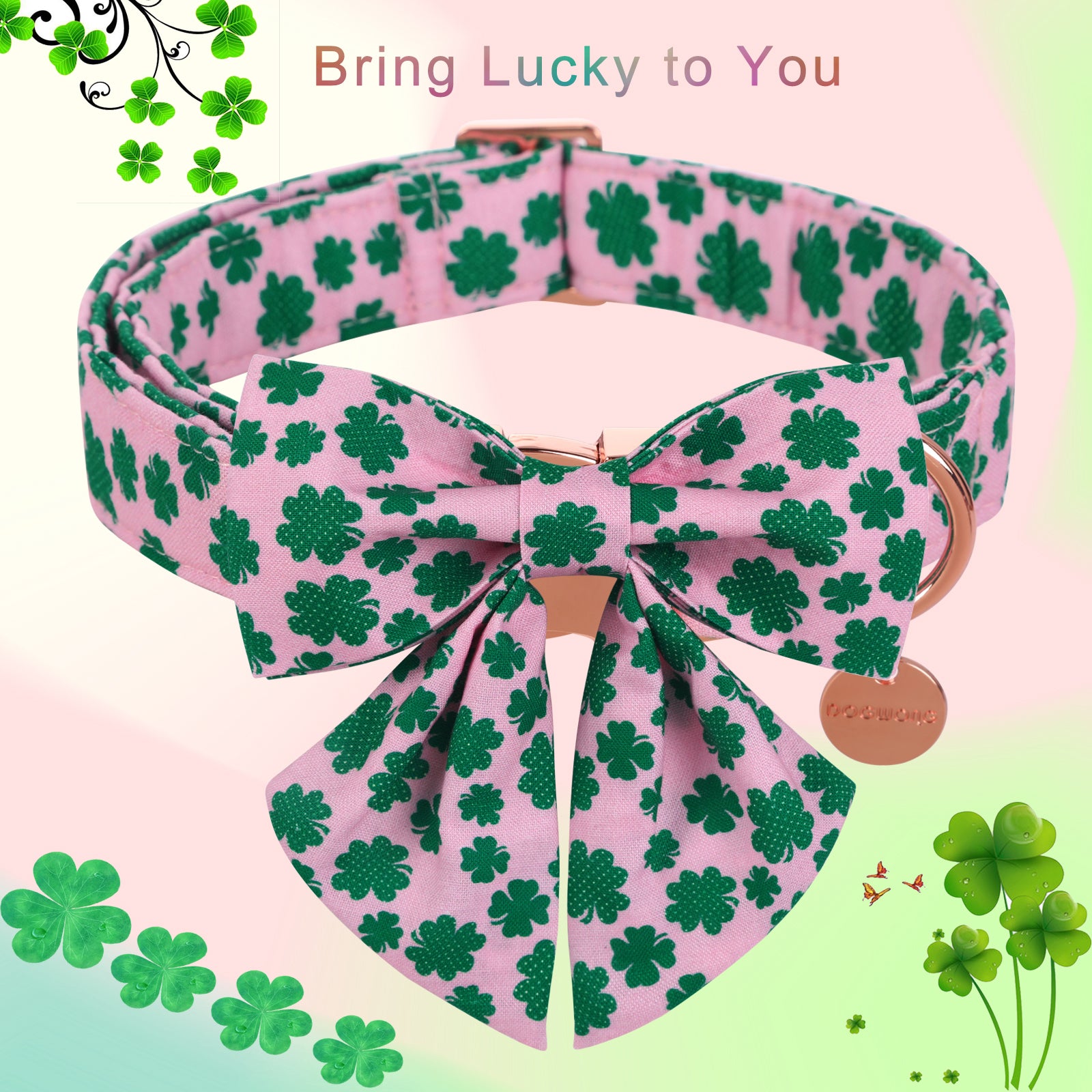 St Patrick's Day Dog Collar with Sailor Bow for Girl