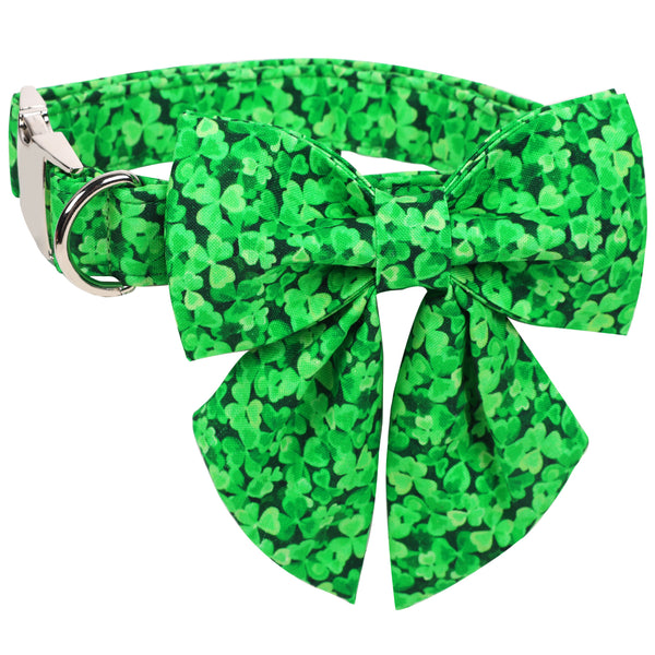 St Patrick's Day Dog Collar with Sailor Bow for Girl