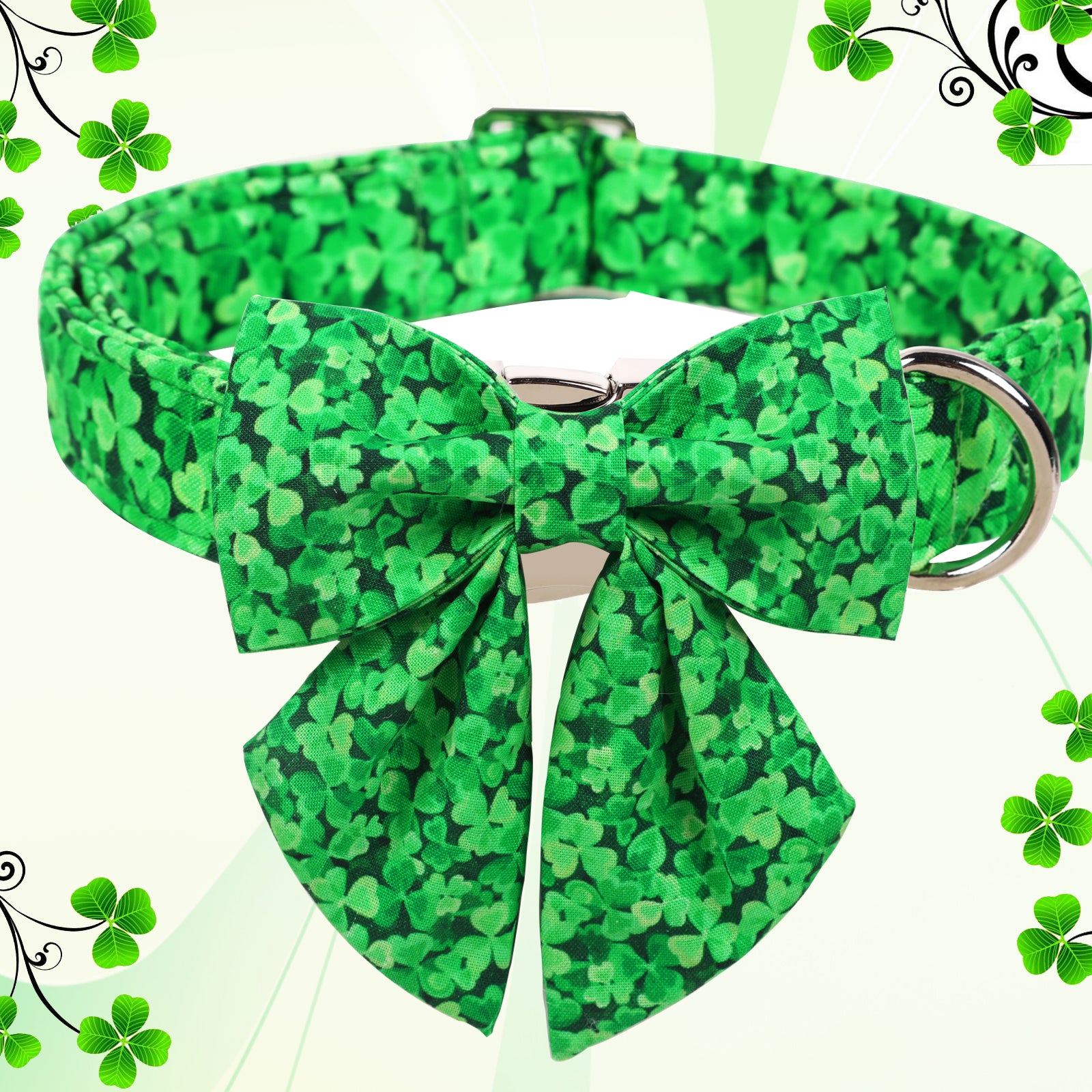 St Patrick's Day Dog Collar with Sailor Bow for Girl