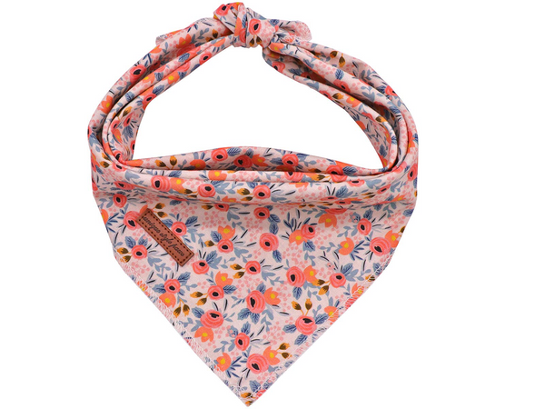 Pink Flower Dog Bandana for Small Medium Large Female Dogs Gift