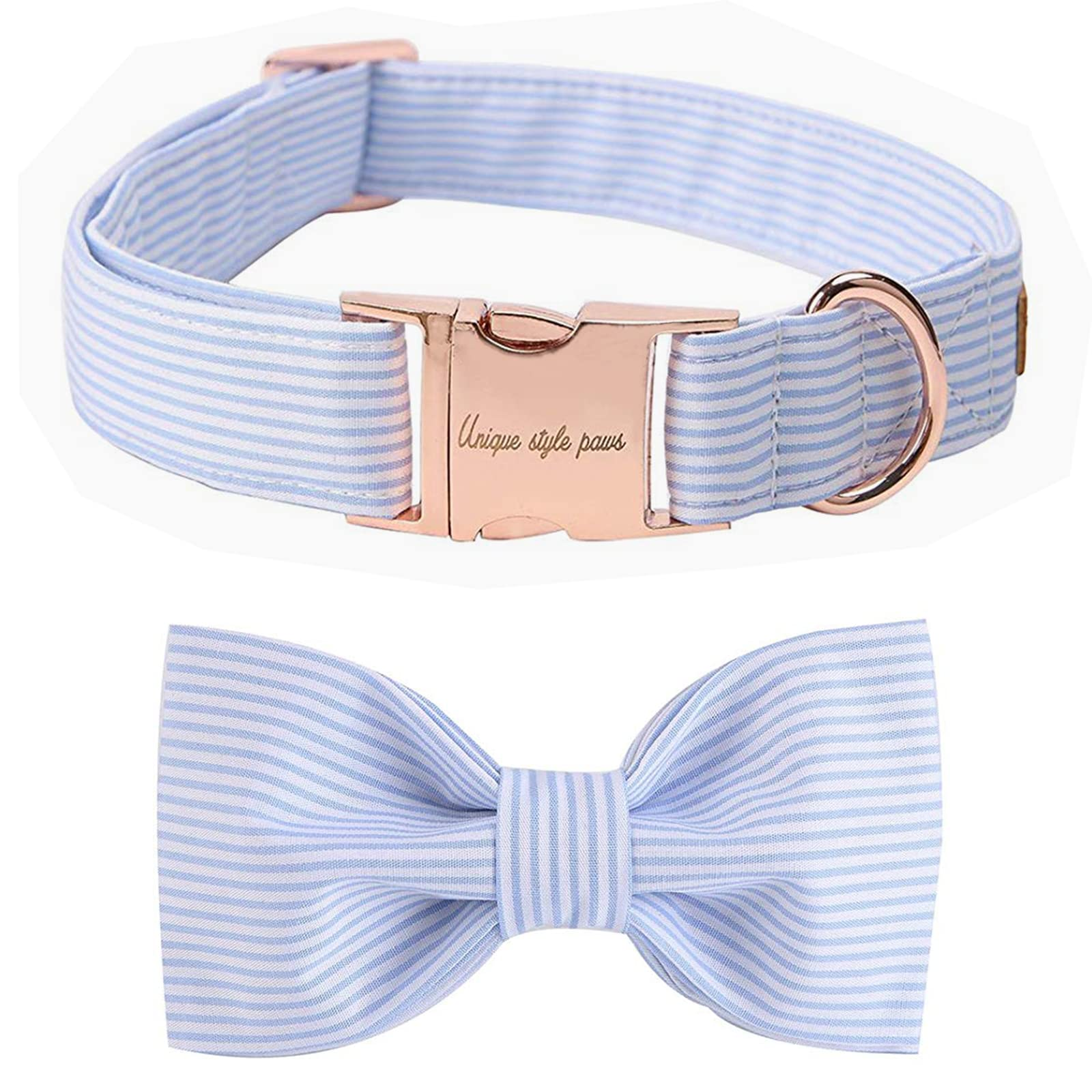 Bowtie Dog Collar with Metal Buckle for Girl or Boy