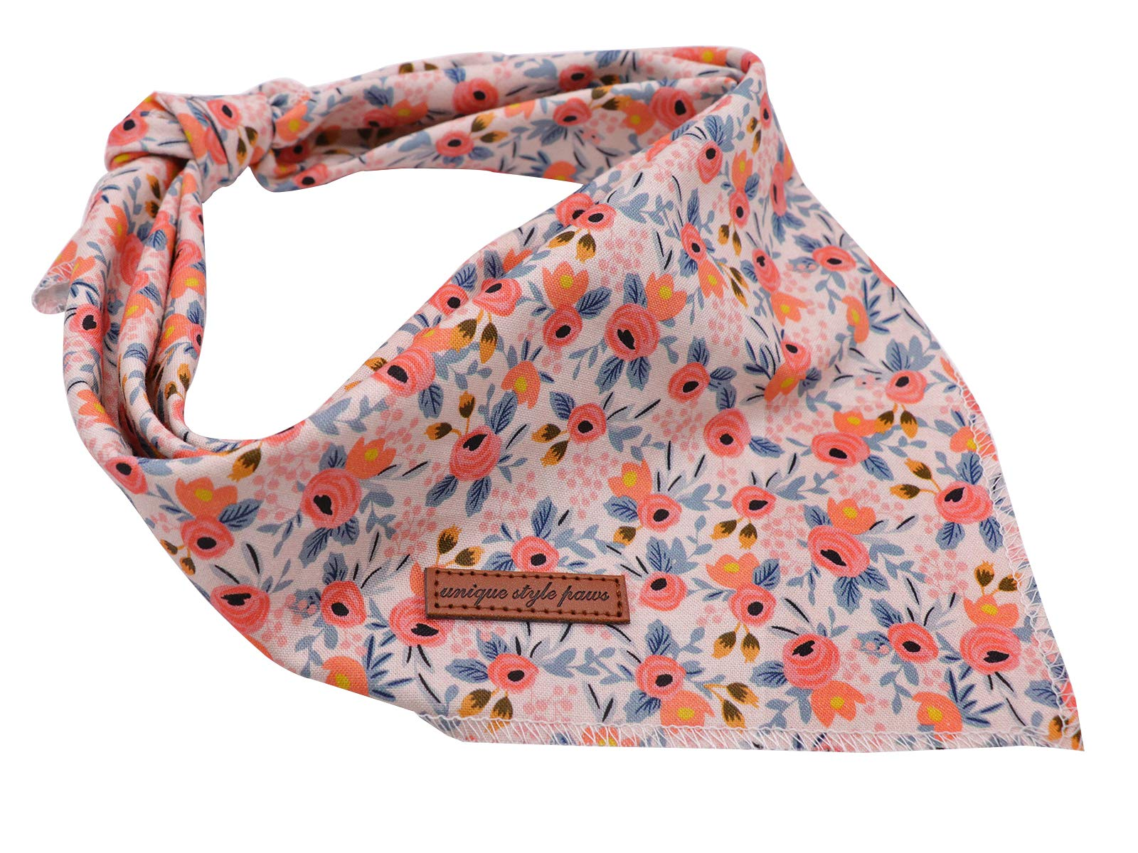 Pink Flower Dog Bandana for Small Medium Large Female Dogs Gift