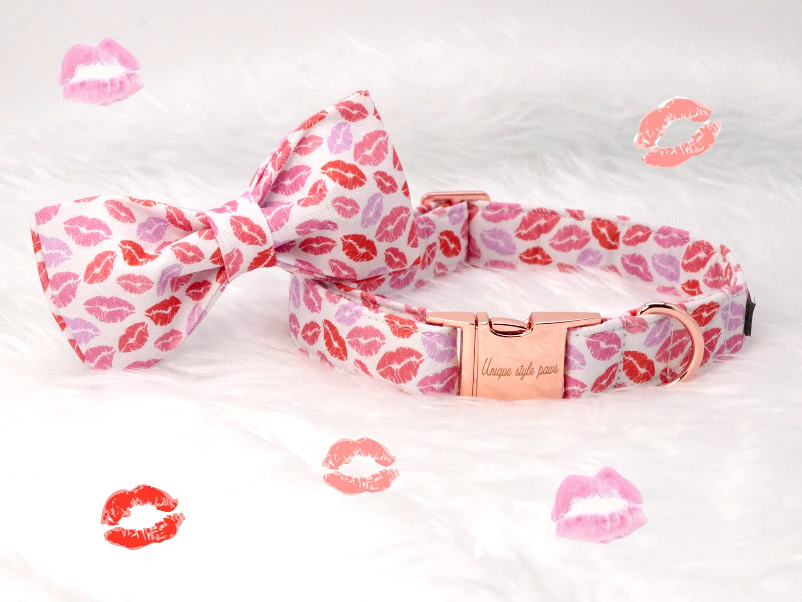 Valentine's Dog Collar with Bowtie for Girl or Boy